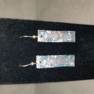 Dichromatic White Glass Earrings